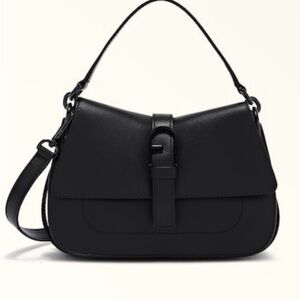 Furla Black Leather Top Handle Crossbody Bag